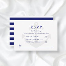 RSVP de Casamento de Âncora Náutica Moderna
