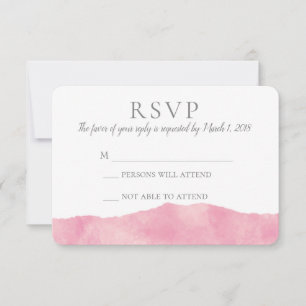 RSVP de Casamento de Aquarela de Algodão Rosa Can