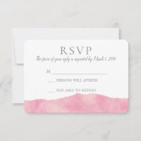 RSVP de Casamento de Aquarela de Algodão Rosa Cand