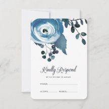 RSVP de Casamento de Aquarela Floral Inspirada na