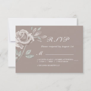 RSVP de Casamento de Aquarela Rosa de Taupe Mínimo