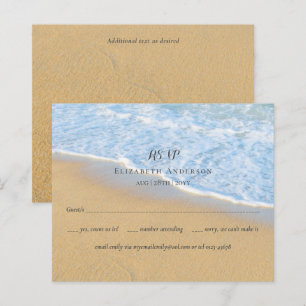 RSVP de Casamento de Areia Tropical Beach Initials