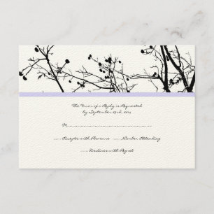 RSVP de Casamento de Árvore de Inverno Preto e Bra