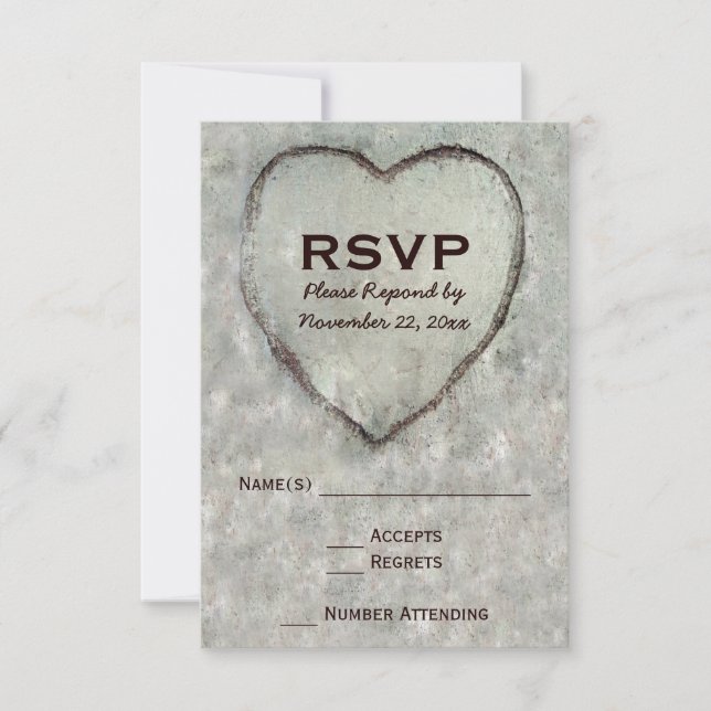 RSVP de Casamento de Árvore de Parto de Coração (Frente)