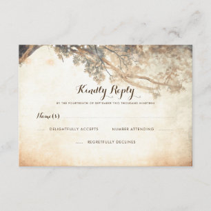 RSVP de Casamento de Árvore Rustic Branches Outdoo