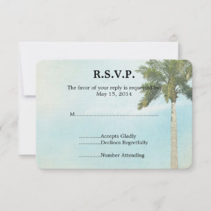 RSVP de Casamento de Árvore Tropical de Palma