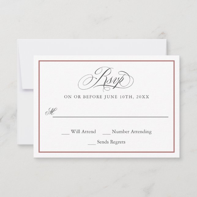 RSVP de Casamento de Assuntos Elegantes (Frente)