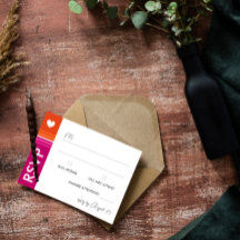 RSVP de Casamento de Bandeiras Lésbicas Românticas