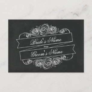 RSVP de Casamento de Banner de Rosa inspirado no C