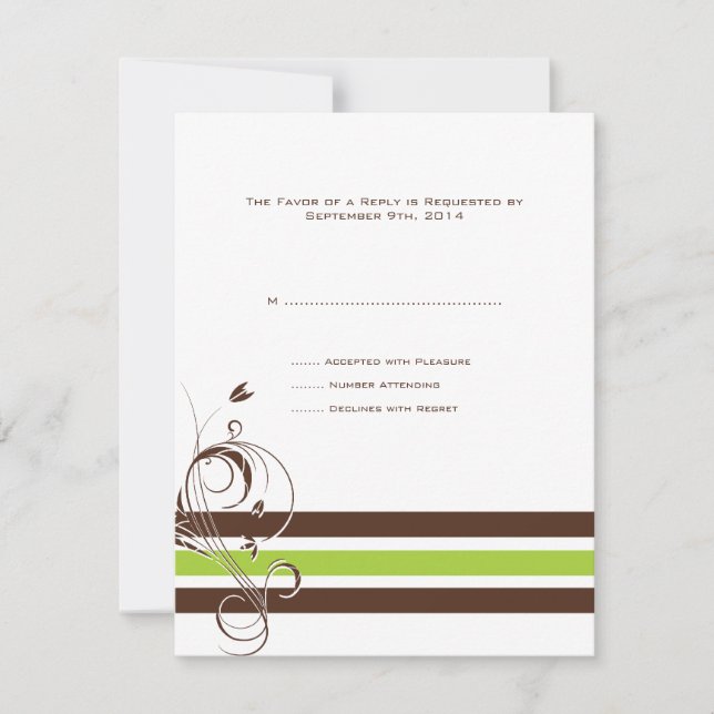 RSVP de Casamento de Bares Florais limões e Castan (Frente)