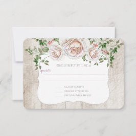 RSVP de Casamento de Barnwood, fazendeiro rosa pál