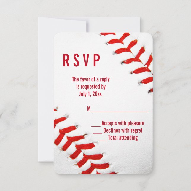 RSVP de Casamento de Baseball (Frente)
