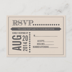 RSVP de Casamento de Beige e Cinzas do Script Mode