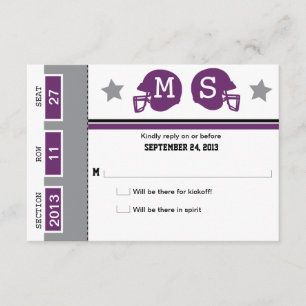 RSVP de Casamento de Bilhetes de Futebol
