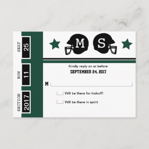 RSVP de Casamento de Bilhetes de Futebol
