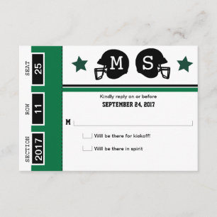 RSVP de Casamento de Bilhetes de Futebol