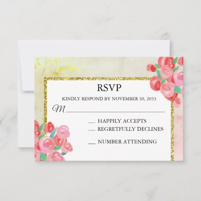 *~* RSVP de Casamento de Blush de Casa de Casa da  (Frente)