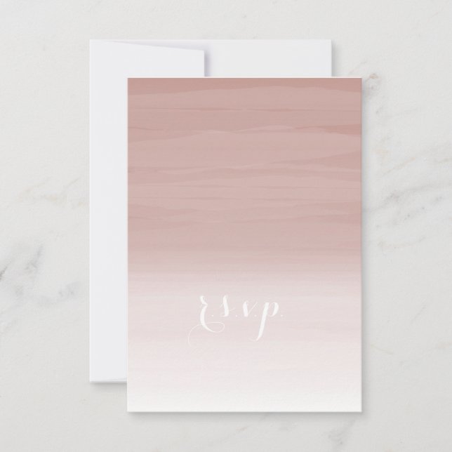 RSVP de Casamento de Blush Ombré (Frente)