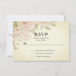 RSVP de Casamento de Boho Boho, Rosa Rosa Rosa Ros