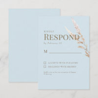 RSVP de Casamento de Boho Dourado Azul do Céu