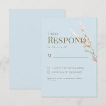 RSVP de Casamento de Boho Dourado Azul do Céu
