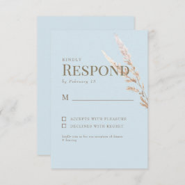 RSVP de Casamento de Boho Dourado Azul do Céu