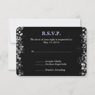 RSVP de Casamento de Bokeh Negro e Branco