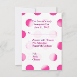 RSVP de Casamento de Bolinhas Rosa