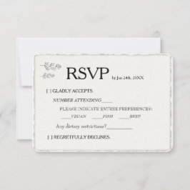 RSVP de Casamento de Borda Deckled de Faux Moderno