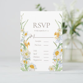 RSVP de Casamento de Borda Floral de Daffodil Bran
