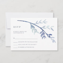 RSVP de Casamento de Branch de Cores Azuis