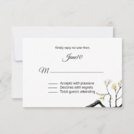 RSVP de Casamento de Branqueamento Amarelo