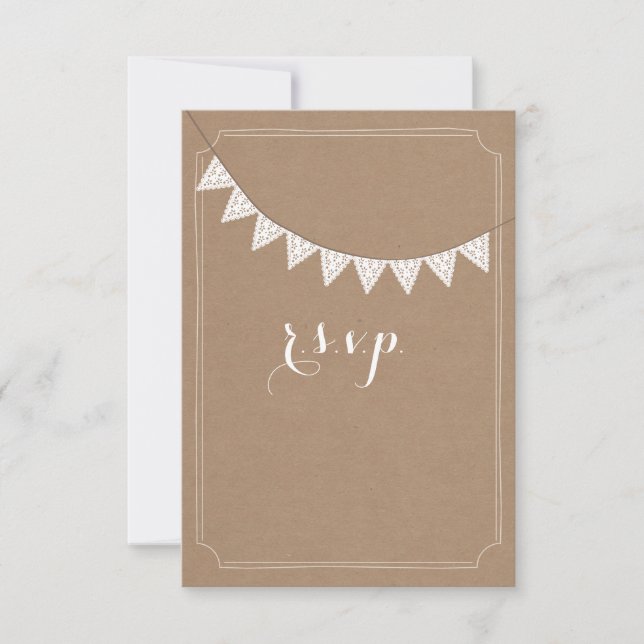 RSVP de Casamento de Bunting Eyelet Inspirado no S (Frente)