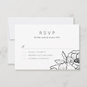RSVP de Casamento de Buquê Anemone