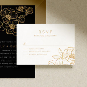 RSVP de Casamento de Buquê Anemone