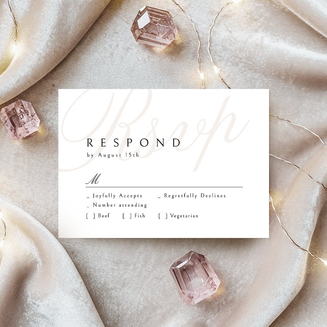 RSVP de Casamento de Caligrafia Clássica Moderna (Modern Classic Elegance Calligraphy Wedding RSVP)