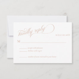 RSVP de Casamento de Caligrafia de Beige Elegante