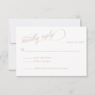 RSVP de Casamento de Caligrafia de Beige Elegante