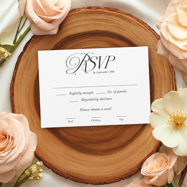 RSVP de Casamento de Caligrafia Elegante Moderno (Criador carregado)