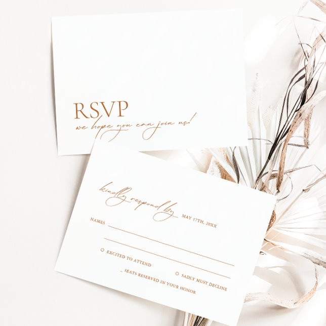 RSVP de Casamento de Caligrafia Moderna e Elegante (Criador carregado)