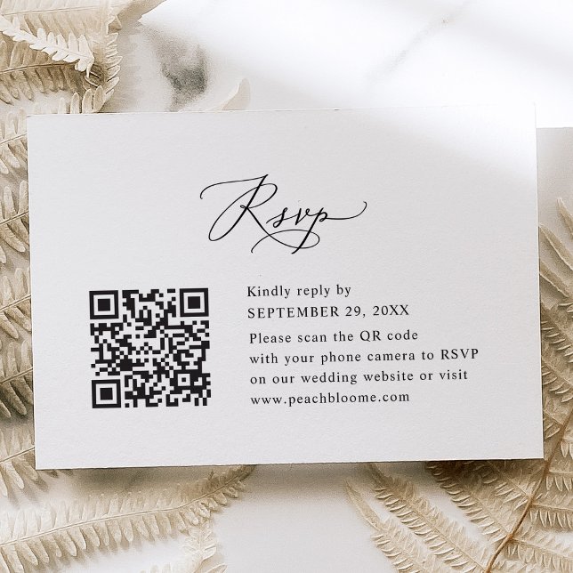 RSVP de Casamento de Caligrafia Moderna Elegante d (Criador carregado)