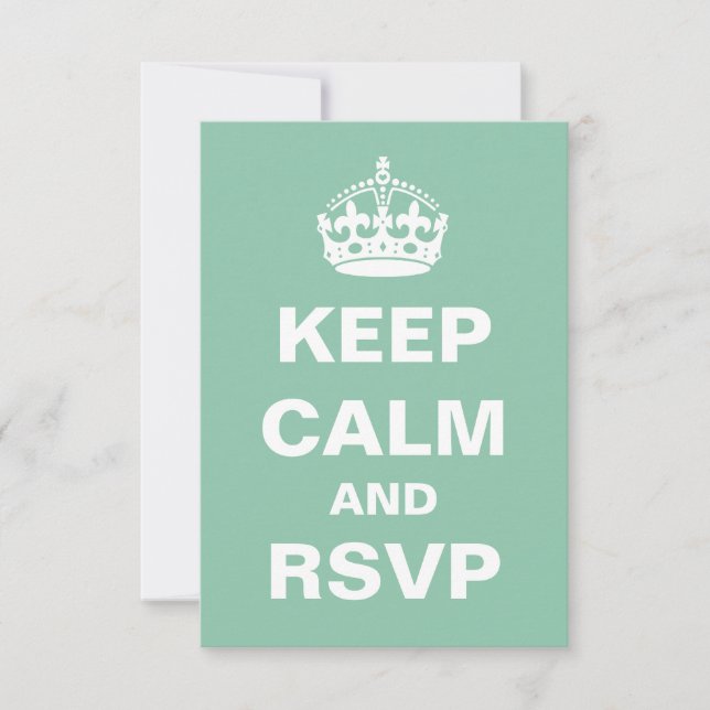 RSVP de Casamento de Calma da Mint Green (Frente)
