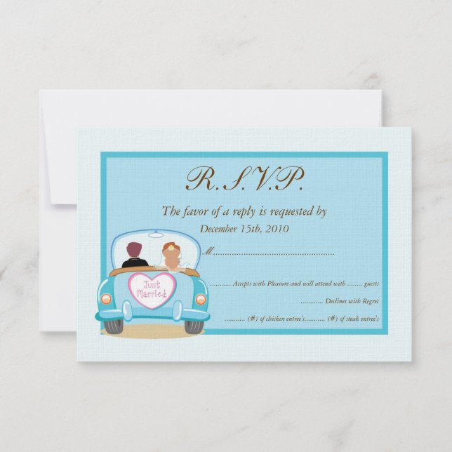 RSVP de Casamento de Carro Clássico do recem casad (Frente)