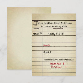 RSVP de Casamento de Cartão de Biblioteca Retroati