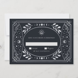 RSVP de Casamento de Cartão Tarot Elegante Silver