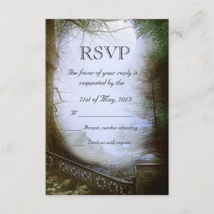 RSVP de Casamento de Cena de Floresta Encantada