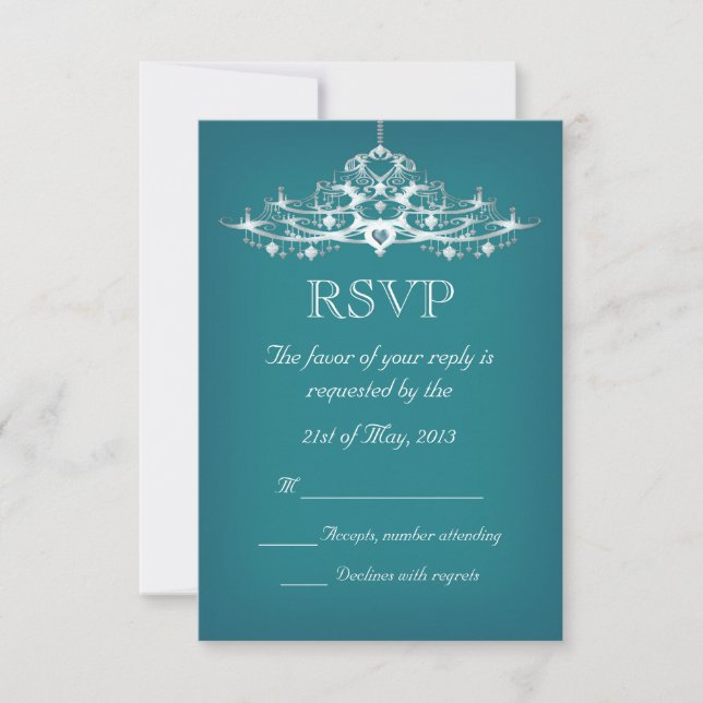 RSVP de Casamento de Chandelier Elegante (Frente)