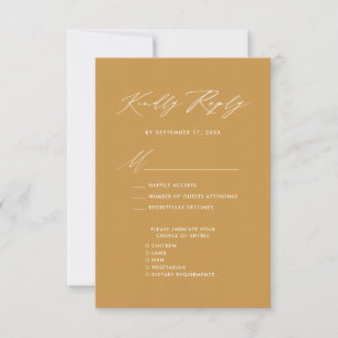 RSVP de Casamento de Chic Minimalista Beige Script