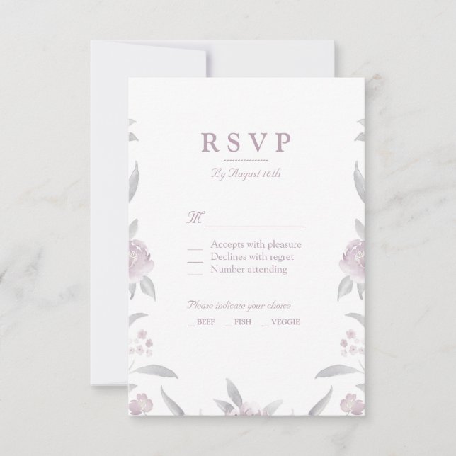 RSVP de Casamento de Chinoiserie floral rosa elega (Frente)
