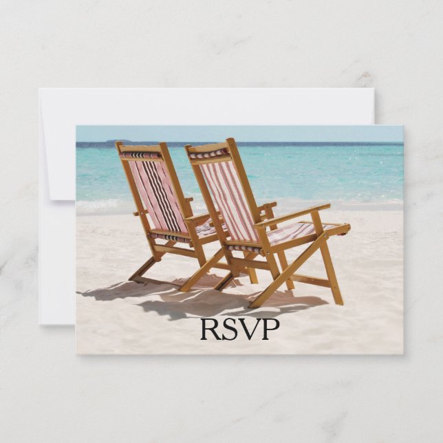 RSVP de Casamento de Chirs em Beach (Frente)